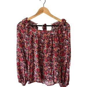 Hayden Floral Blouse - Red and Black